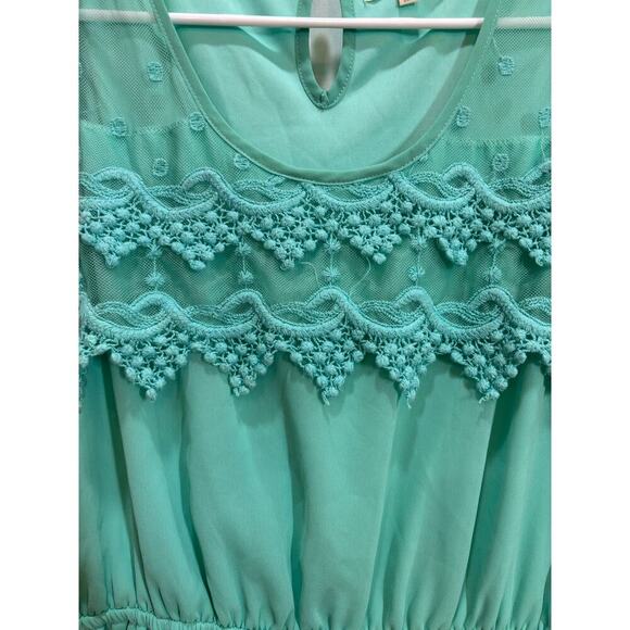 Umgee Women M Teal Knit Front Sundress Spring Summer - Picture 3 of 8